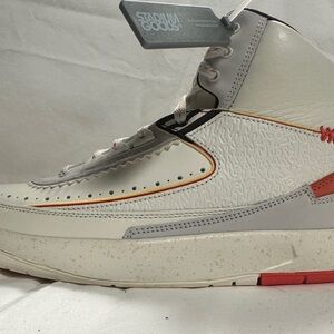 Nike White and Orange High-Top Sneakers